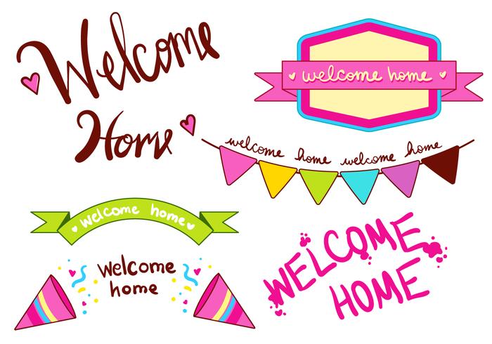 Bienvenida Inicio Banner Tipo Set vector