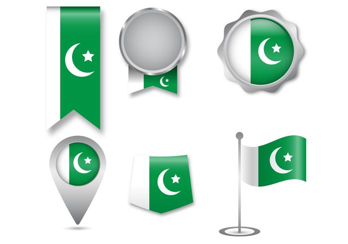 Paquistán Flag Icon Set vector