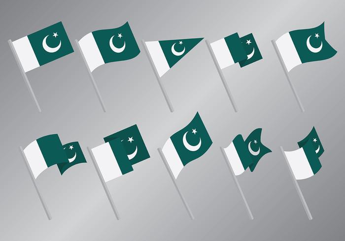 Iconos de la bandera de Pakistán gratis vector