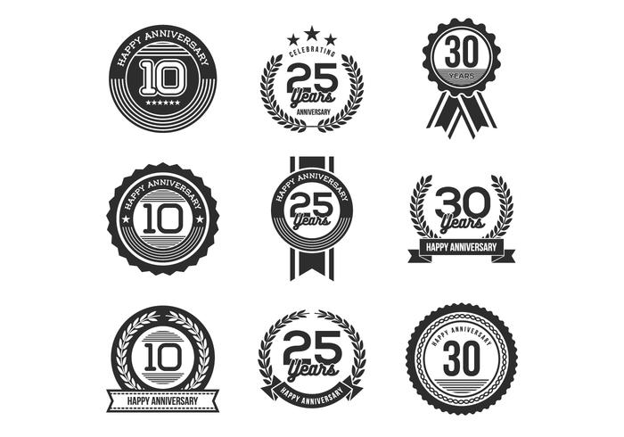 Free Anniversary Badges Vectors Free Anniversary Badges Vectors