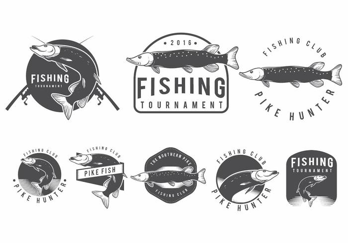 Pike Fish Badges vector