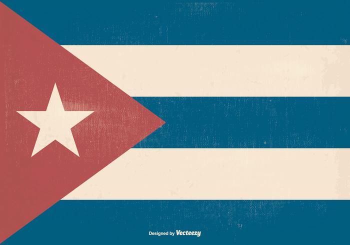 Bandera vieja retra de Cuba vector