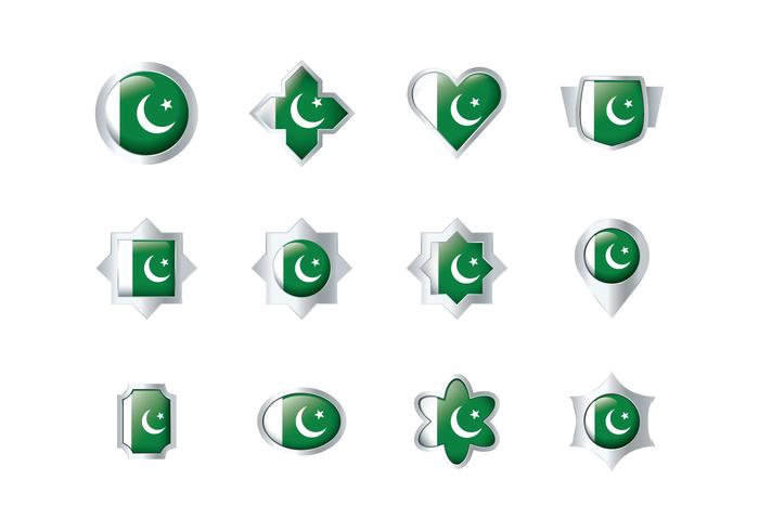 Free Pakistan Flag Badge Vectors