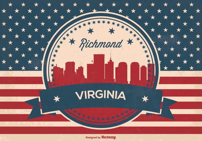 Richmond Virginia Retro Skyline Illustration Richmond Virginia Retro Skyline Illustration