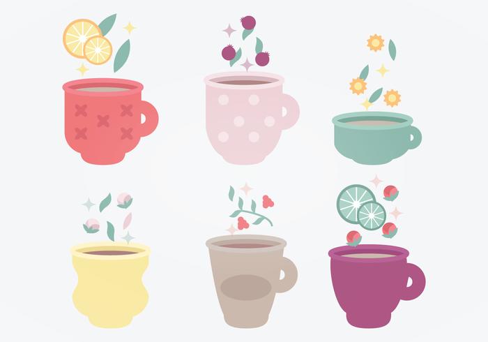 Tea Cups Vector Set