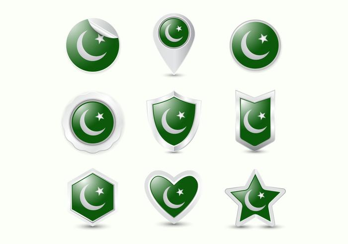 Free Pakistan Flag Realistic Badge Vectors Free Pakistan Flag Realistic Badge Vectors