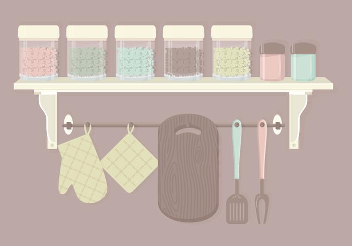 Cute Kitchen Elements Vector Set