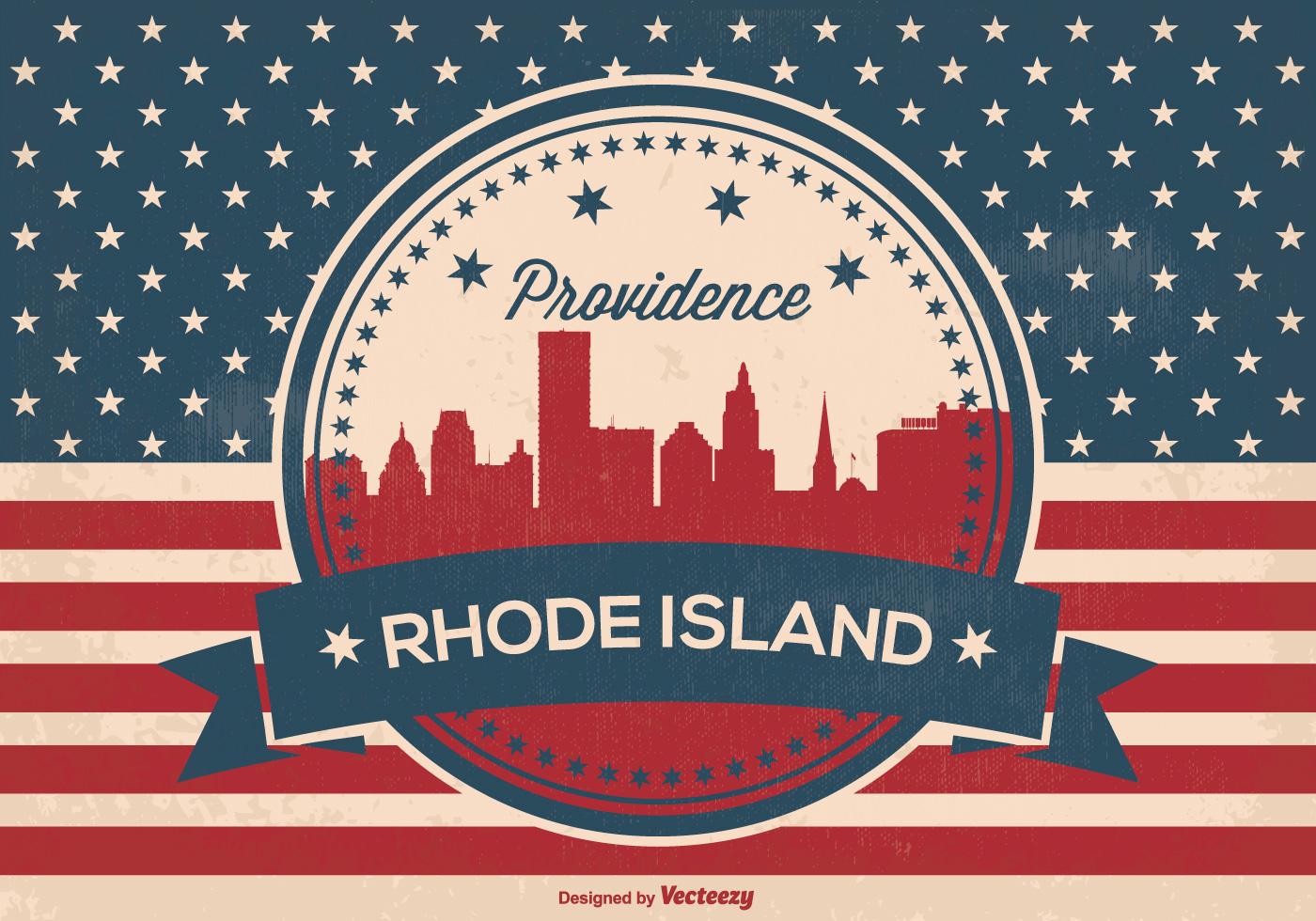 Providence Rhode Island Retro Illustration - Download Free Vector Art