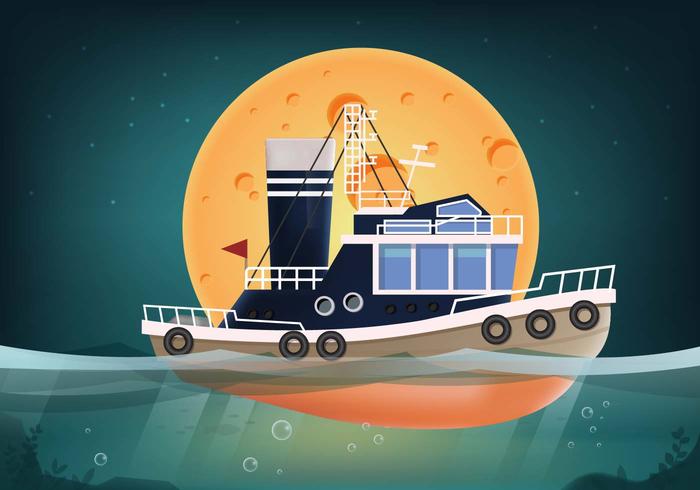 Tugboat Vector Seascape