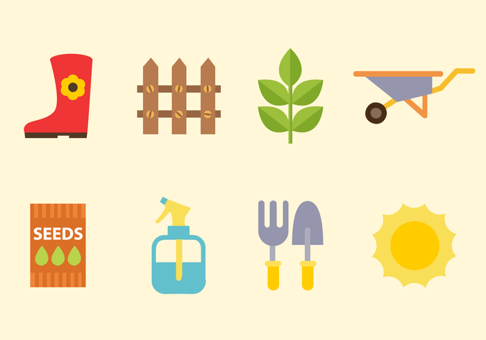 Free Gardening Elements Vector Free Gardening Elements Vector