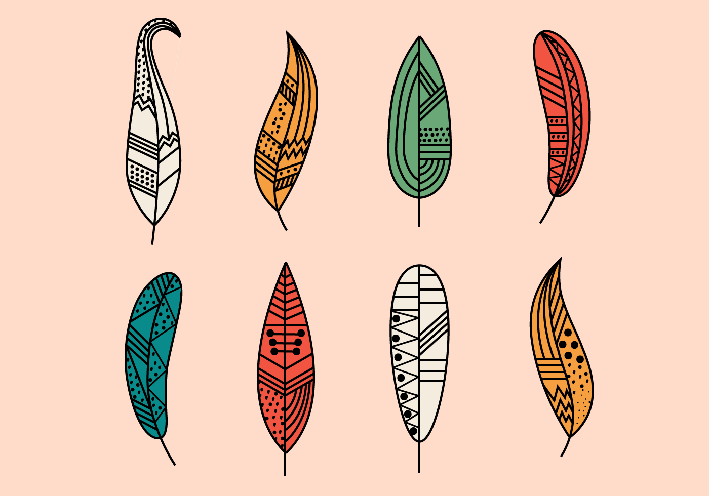 Download Free Hipster Feathers Vector - Download Free Vectors ...