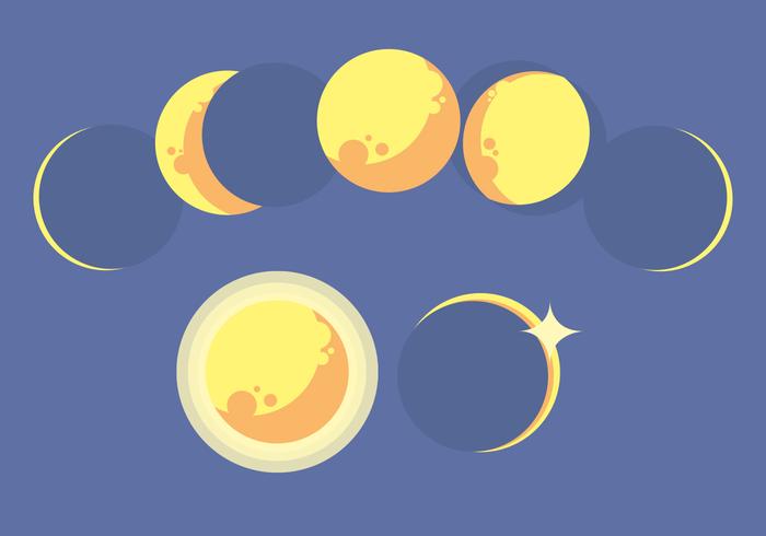 Moon Phase Vector Set