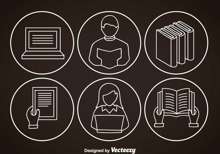 Ereader Outline Icons vector