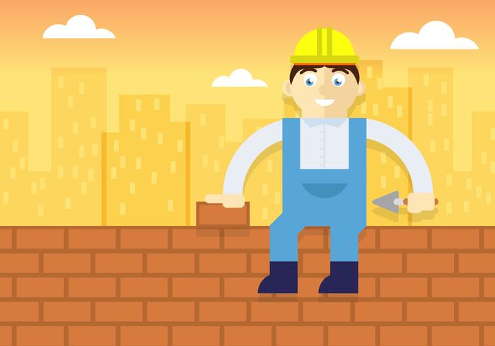 Bricklayer Illustration Vector