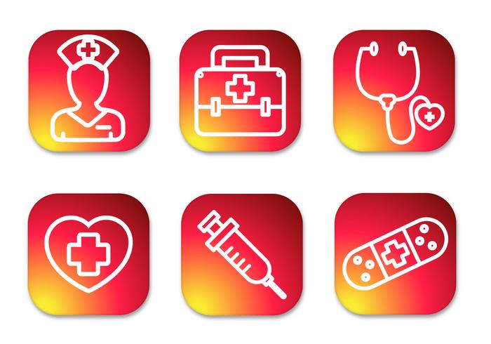 Nurse Gradient Icons vector