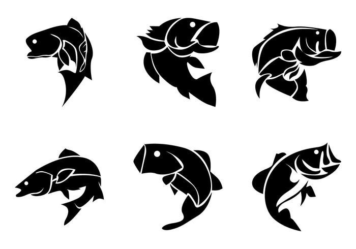 Download Bass Fish Silhoutte Vector - Download Free Vectors, Clipart Graphics & Vector Art