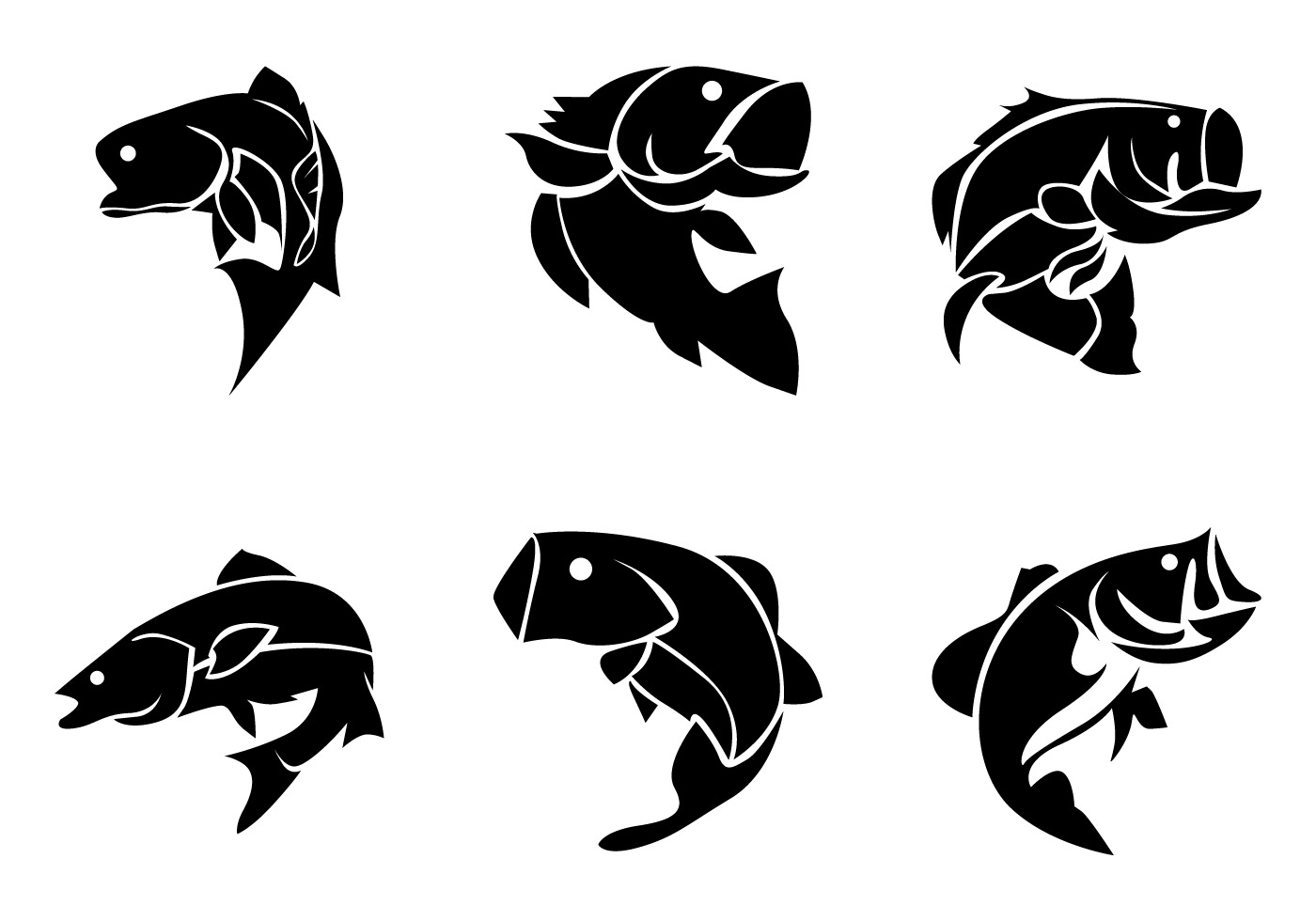 Bass Fish Silhoutte Vector - Download Free Vectors ...