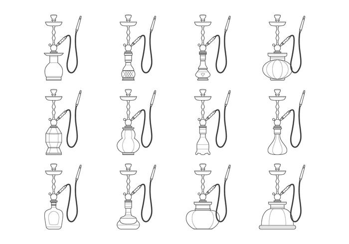 Nargile And Hookah Bottle Collection vector