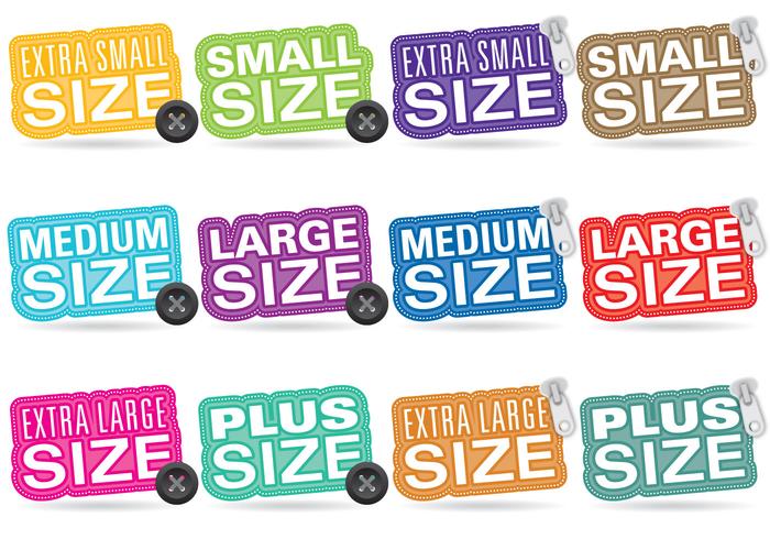 Clothes Size Titles vector