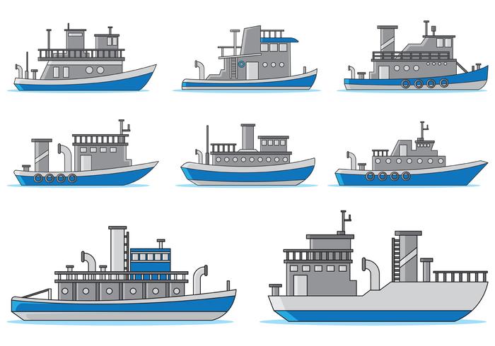 Set Of Tugboat Vector