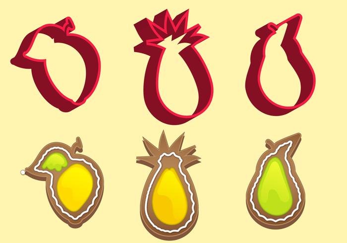 Cookie Cutter Fruit Vector Set C