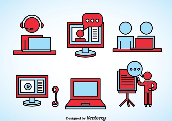 Iconos del elemento Webinar vector