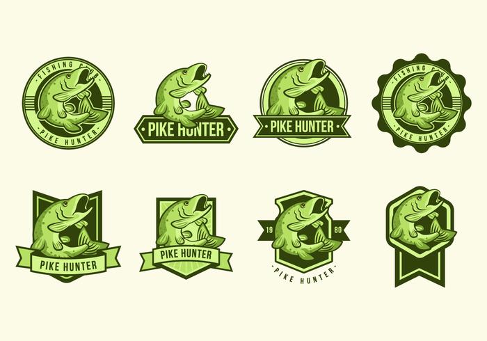 Free Pike Fish Badges Vectors Free Pike Fish Badges Vectors