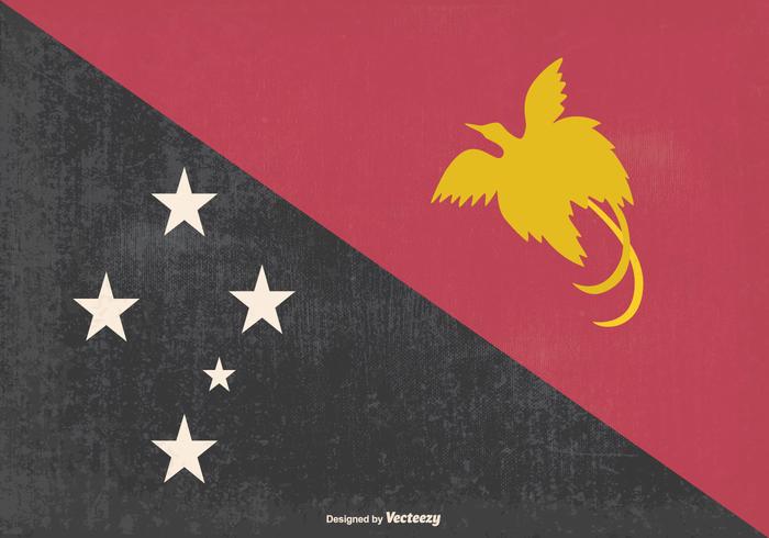 Old Papua, New Guinea Flag Illustration vector