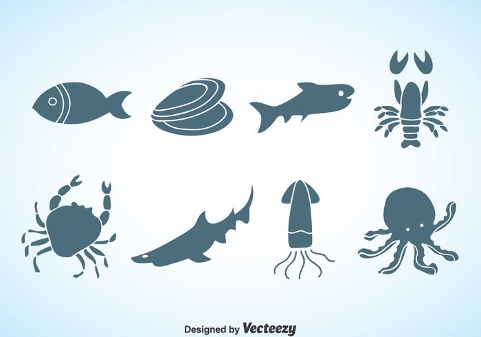 Seafood Silhouette Vector Seafood Silhouette Vector