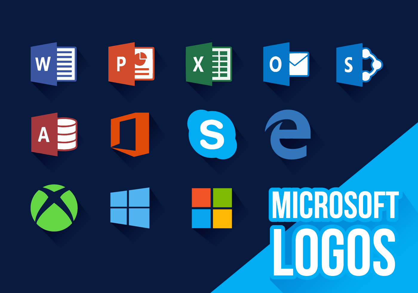 Bộ sưu tập những logos microsoft để thể hiện danh tiếng của công ty