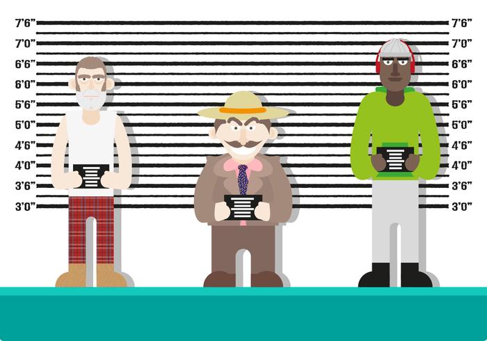 Mugshot Background Characters Police Vector