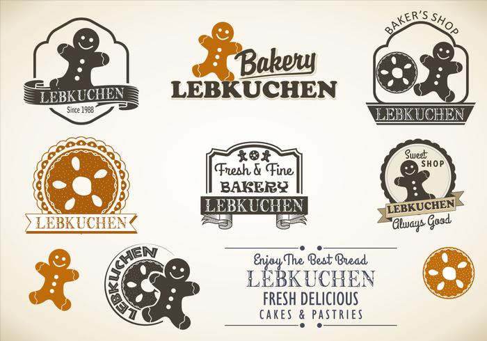 Lebkuchen styles badges vector