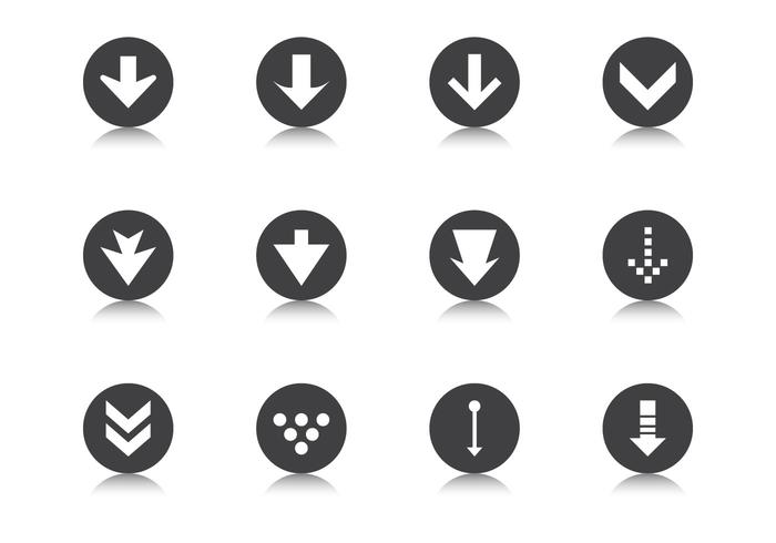 Down Grade Arrow Button Vector Pack