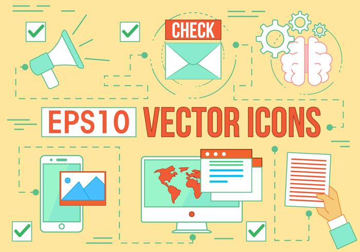 Libere los iconos del vector de los medios digitales