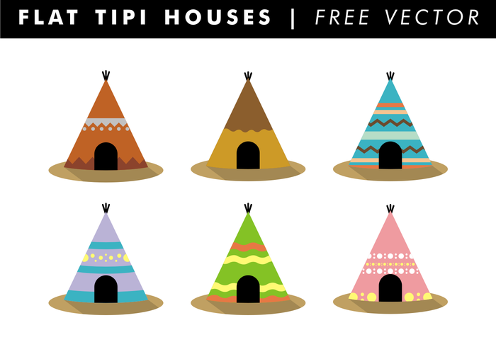 Flat Tipi Houses Free Vector