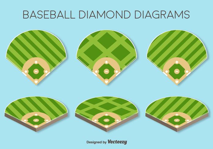 Vector Set Of Baseball Fields Elements Vector Set Of Baseball Fields Elements