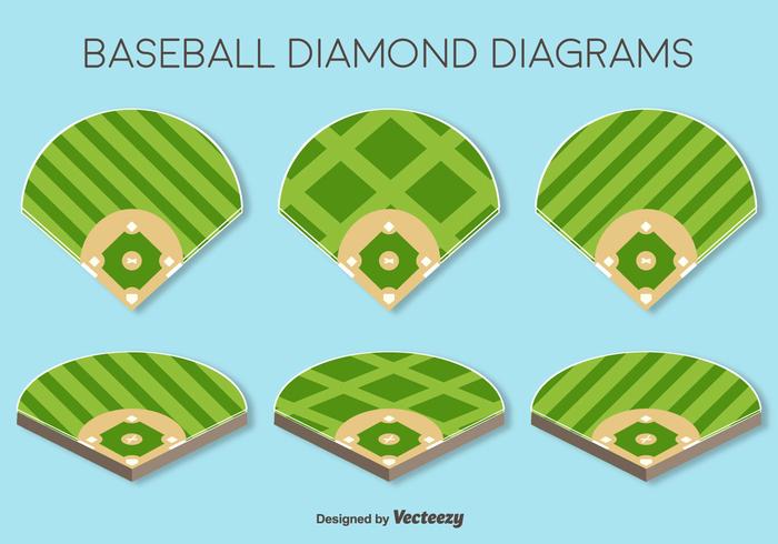 Vector conjunto de elementos de campos de béisbol