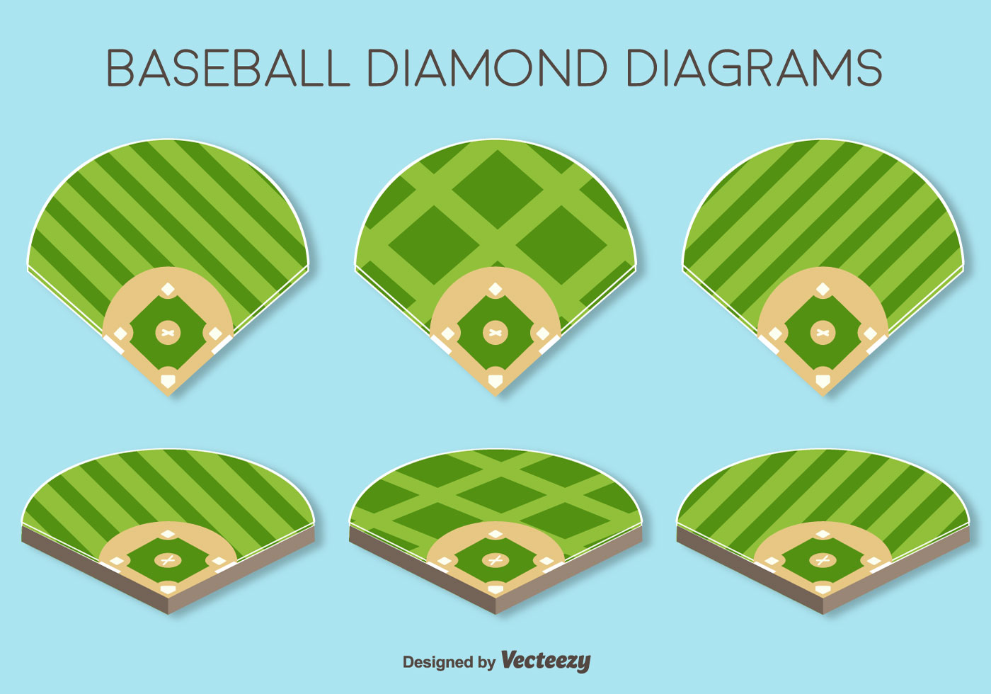 Vector Set Of Baseball Fields Elements Download Free Vector Art
