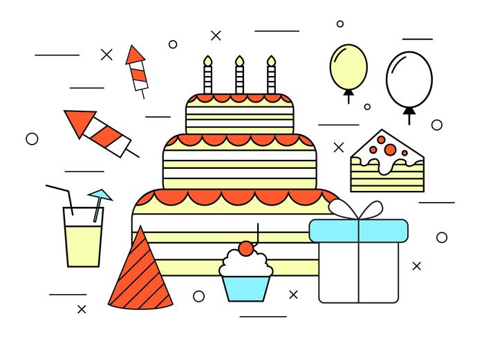 Iconos del vector del cumpleaños