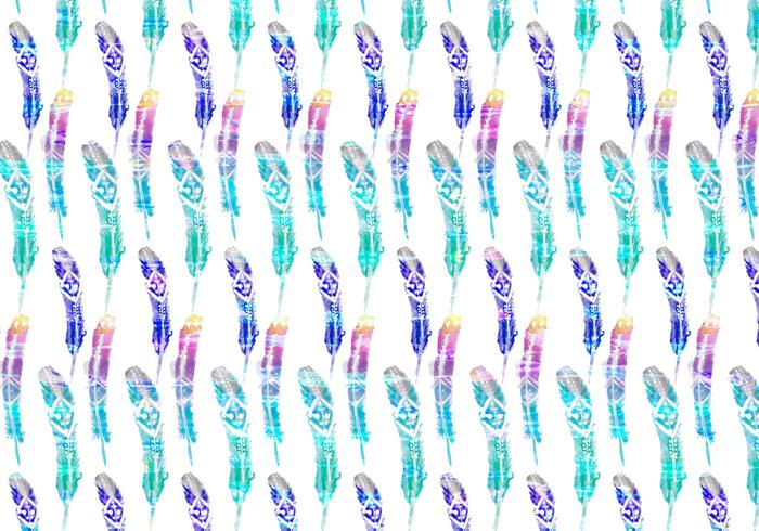 Free Vector Bright Watercolor Bohemian Feather Pattern Free Vector Bright Watercolor Bohemian Feather Pattern
