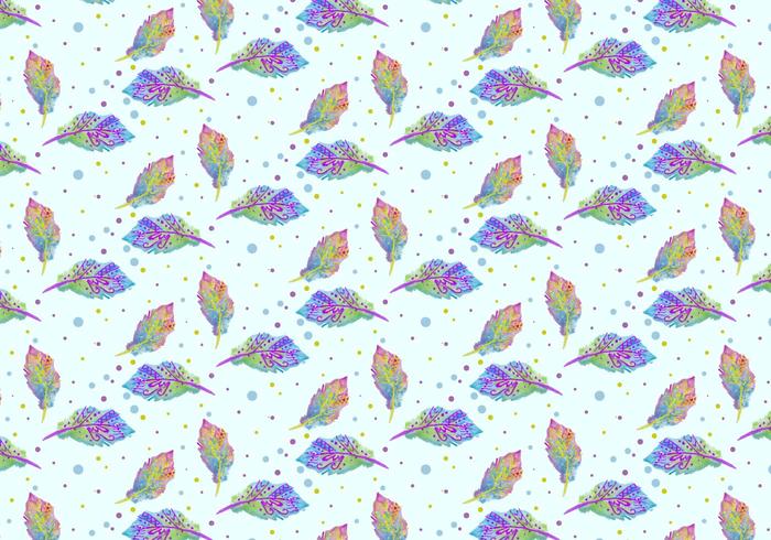 Free Vector Watercolor Bohemian Feather Pattern