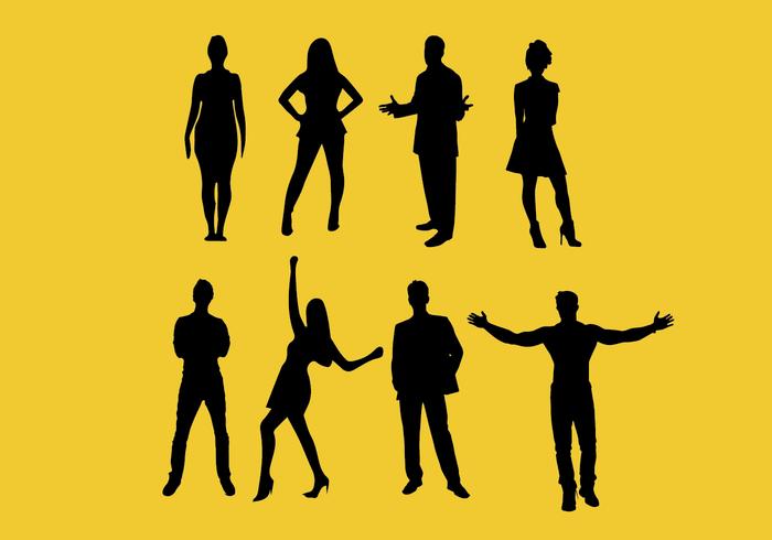 Man and woman Vector Silhouettes Man and woman Vector Silhouettes