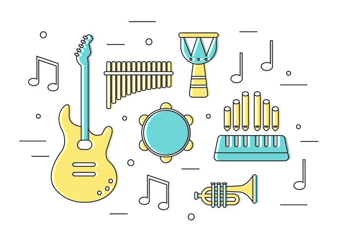 Instrumentos musicales libres del vector