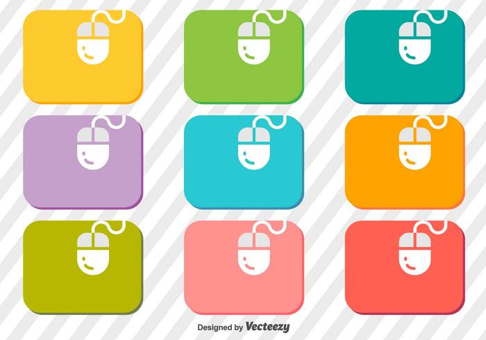 Vector Set Of Mouse On A Mouse Pad Icons Vector Set Of Mouse On A Mouse Pad Icons