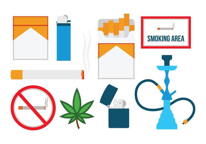 Free Flat Smoking Icons vector