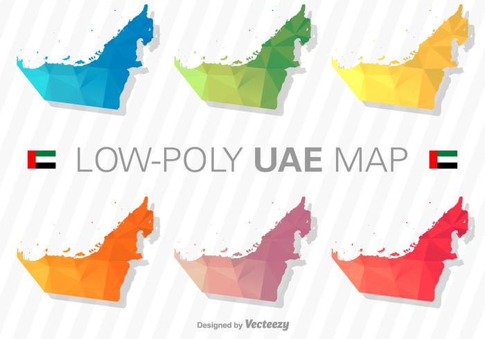 United Arab Emirates Map Silhouette Vector Set