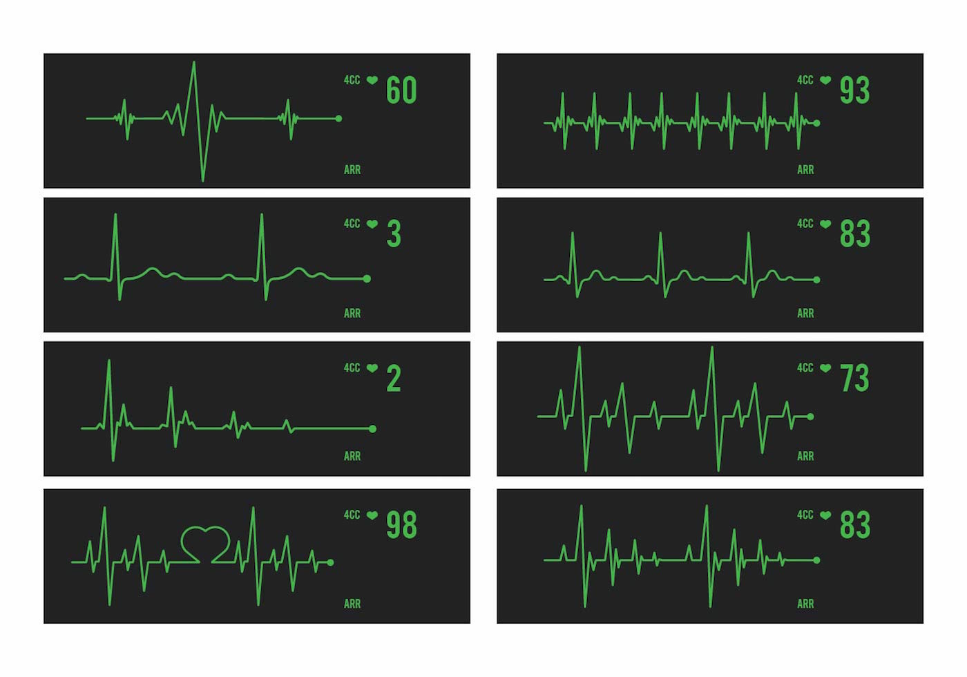 Vector Heart Monitor Set 113809 Vector Art at Vecteezy