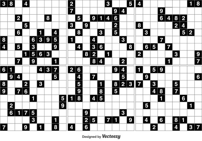 Vector Negro Sudoku Puzzle Juego