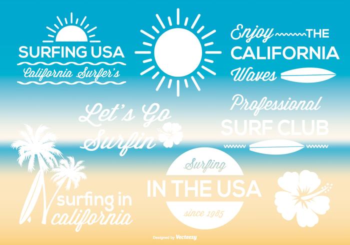 Surf Label Set vector