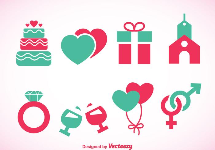 Wedding Element Icons vector